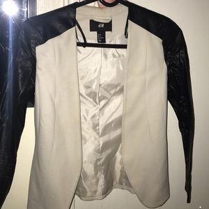 Cream and black h&m blazer